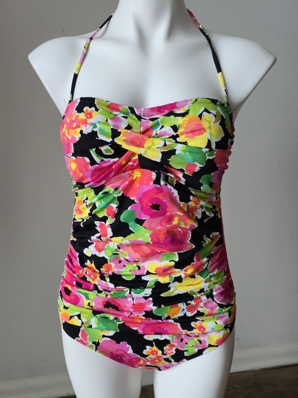 Lauren Ralph Lauren Beach Flyaway Floral Strapless One Piece  Swinsuit Size 12